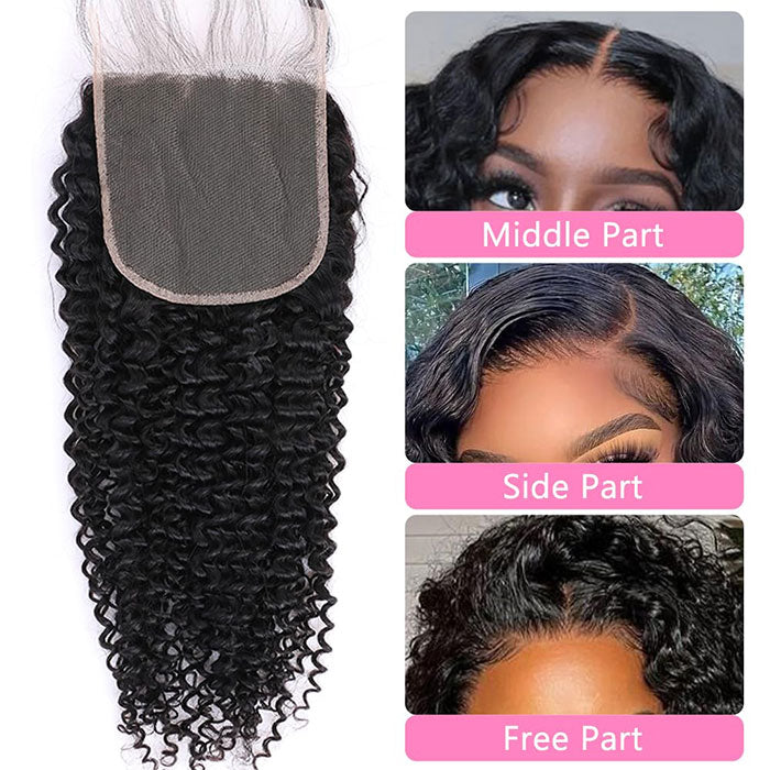 Emma Jerry Curly 4x4 Lace Closure Pre Plucked Virgin Human Hair