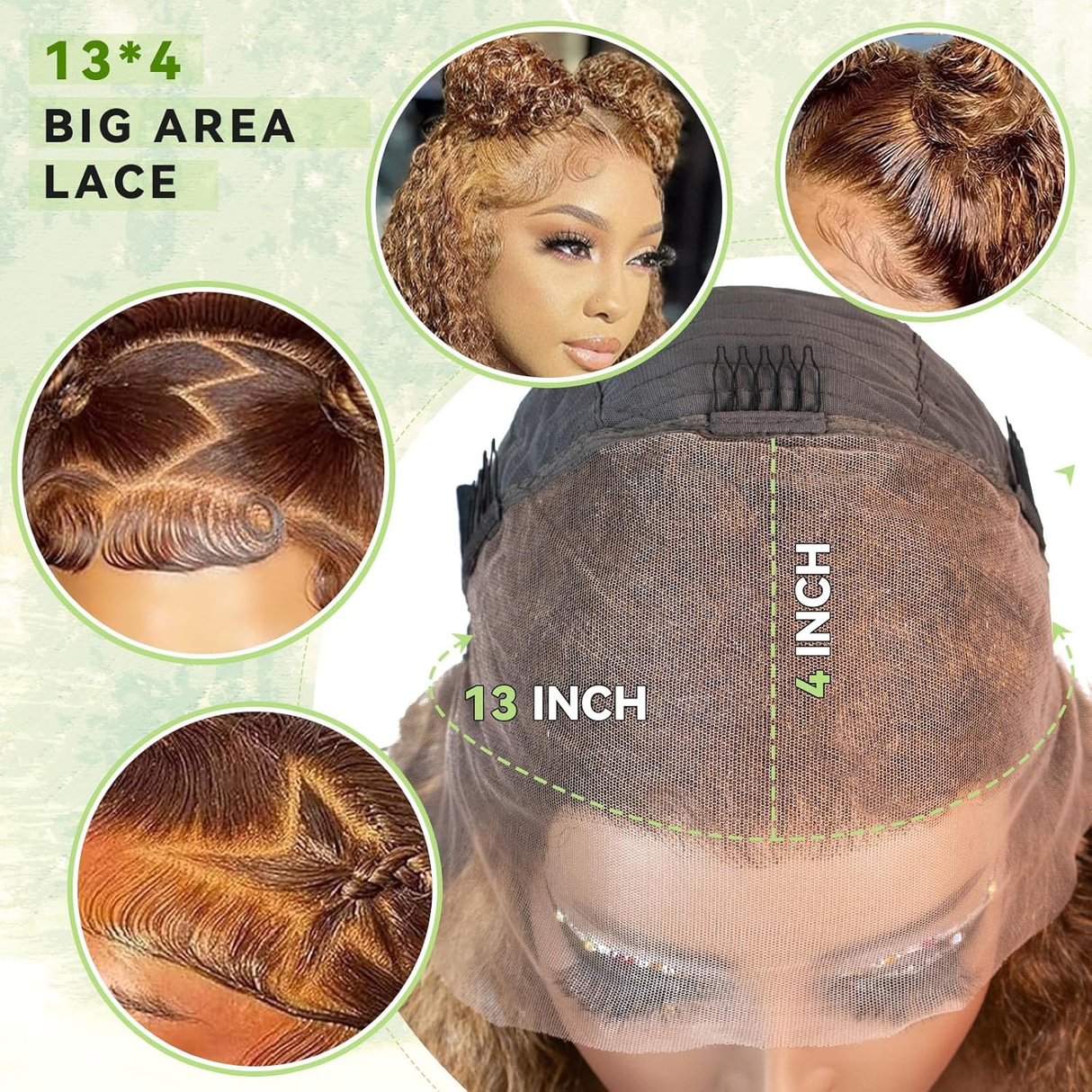 Emma Jerry Curly Piano Highlight Color 13x4 Full Frontal Wig Human Hair