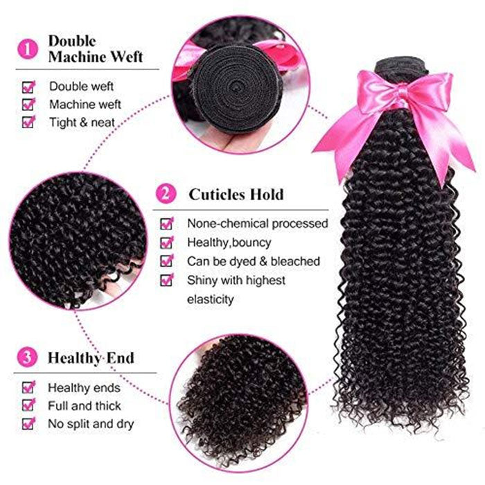Emma Kinky Curly 4 Bundles a Lot Virgin Human Hair Weave Extensions