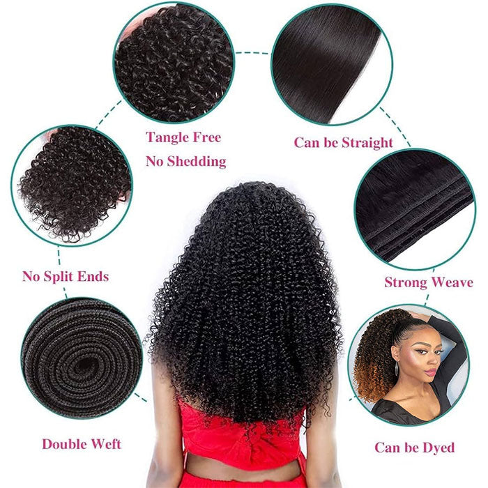 Emma Kinky Curly 4 Bundles a Lot Virgin Human Hair Weave Extensions