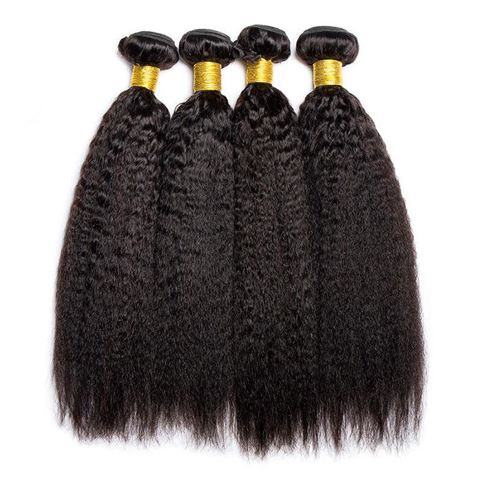 Emma Kinky Straight Virgin Human Hair 4 Bundles Deals Weave Extensions