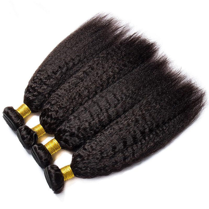 Emma Kinky Straight Virgin Human Hair 4 Bundles Deals Weave Extensions