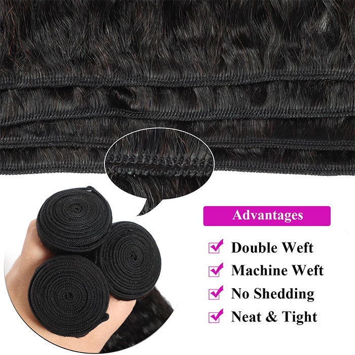 Emma Kinky Straight Virgin Human Hair 4 Bundles Deals Weave Extensions