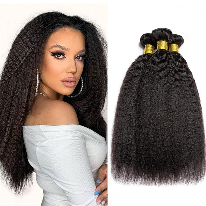 Emma Kinky Straight Virgin Human Hair 4 Bundles Deals Weave Extensions
