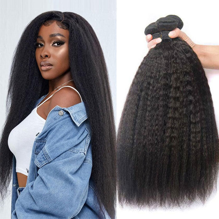 Emma Kinky Straight Virgin Human Hair Two Bundles Weave Deals