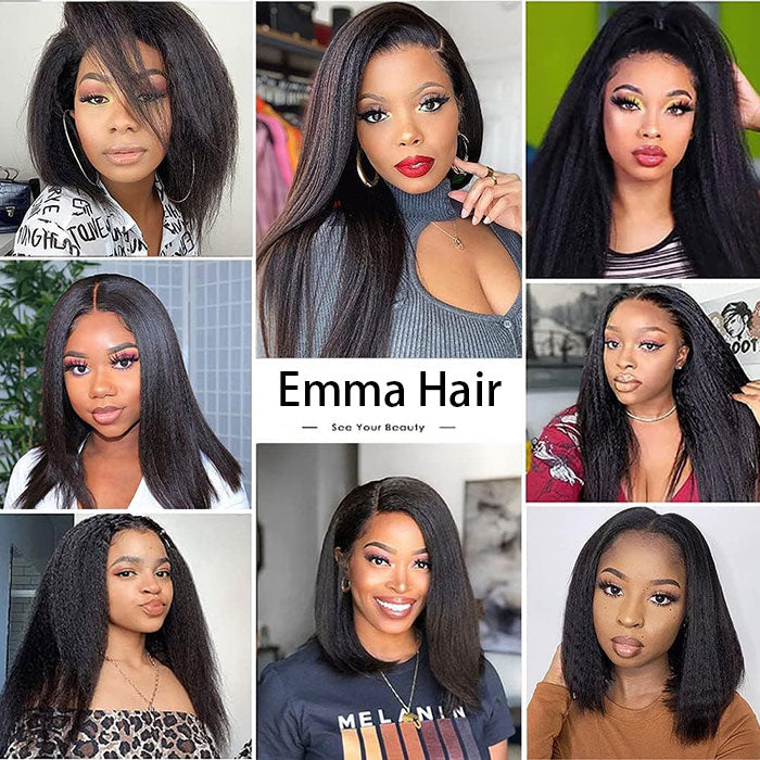 Emma Kinky Straight Virgin Human Hair Two Bundles Weave Deals