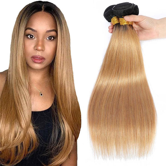 Emma Ombre Color T1B 27 Straight Human Hair Weave Bundles 1 3 4 Pcs a Lot