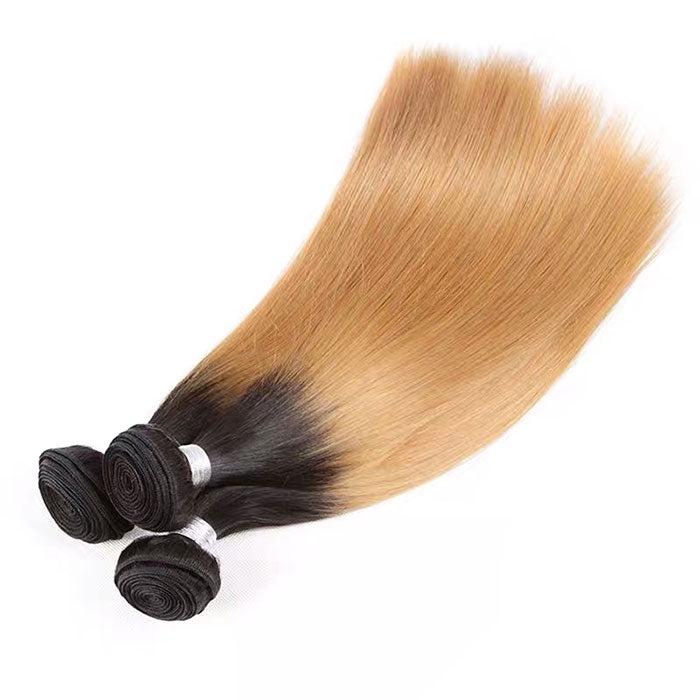 Emma Ombre Color T1B 27 Straight Human Hair Weave Bundles 1 3 4 Pcs a Lot