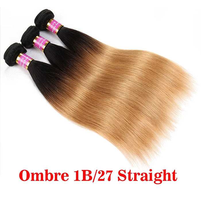 Emma Ombre Color T1B 27 Straight Human Hair Weave Bundles 1 3 4 Pcs a Lot