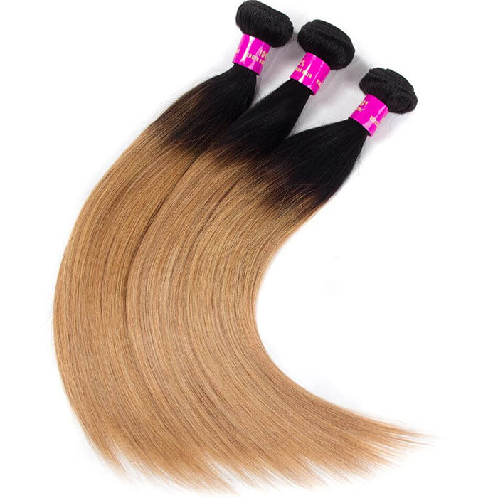 Emma Ombre Color T1B 27 Straight Human Hair Weave Bundles 1 3 4 Pcs a Lot
