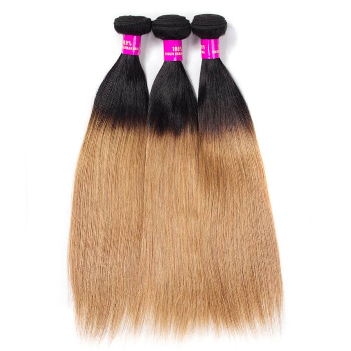 Emma Ombre Color T1B 27 Straight Human Hair Weave Bundles 1 3 4 Pcs a Lot