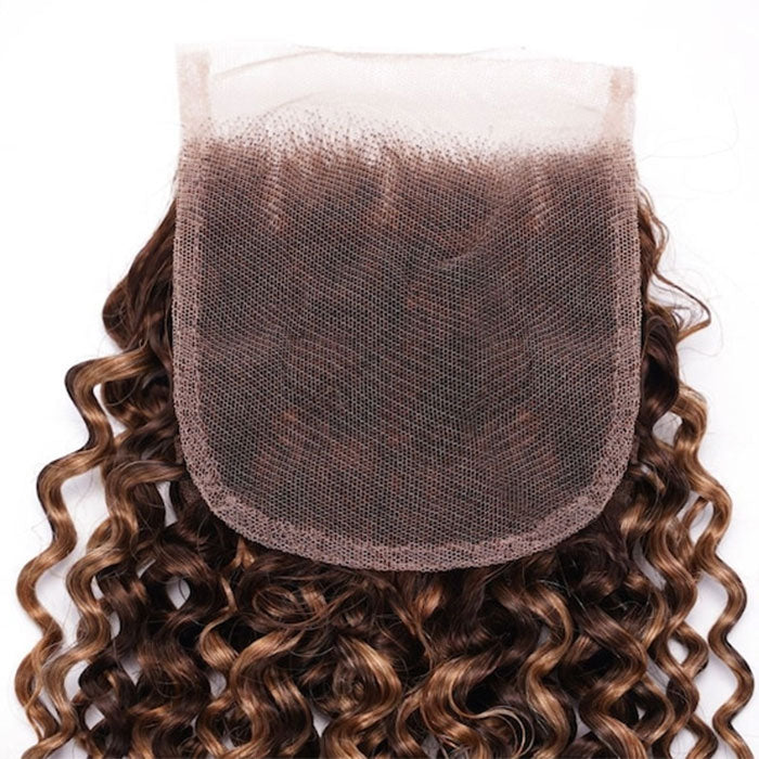 Emma Ombre Highlight 4x4 Lace Closure Jerry Curly Human Hair