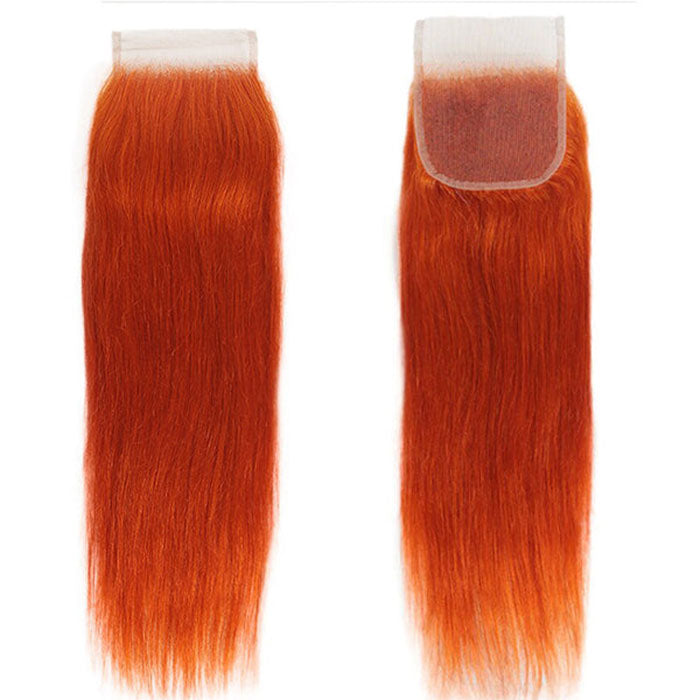 Emma Orange Ginger Color 4x4 Lace Closure Straight Human Hair