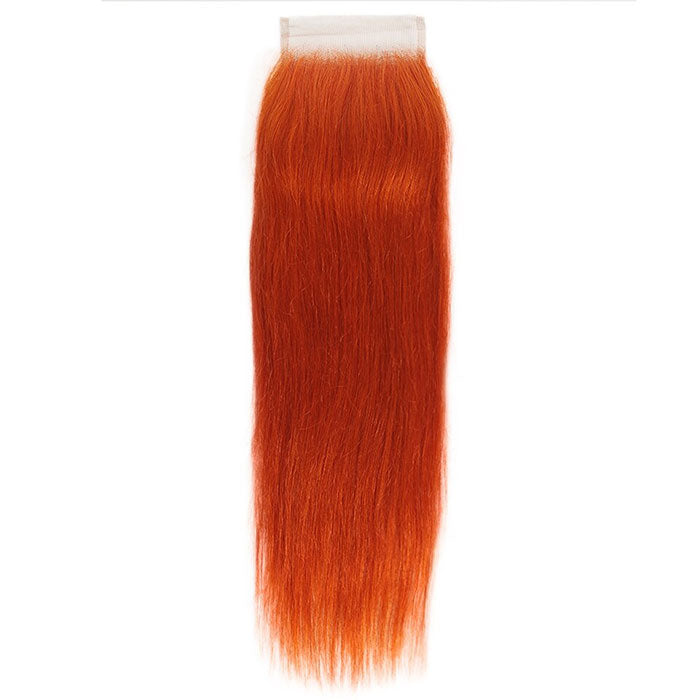 Emma Orange Ginger Color 4x4 Lace Closure Straight Human Hair