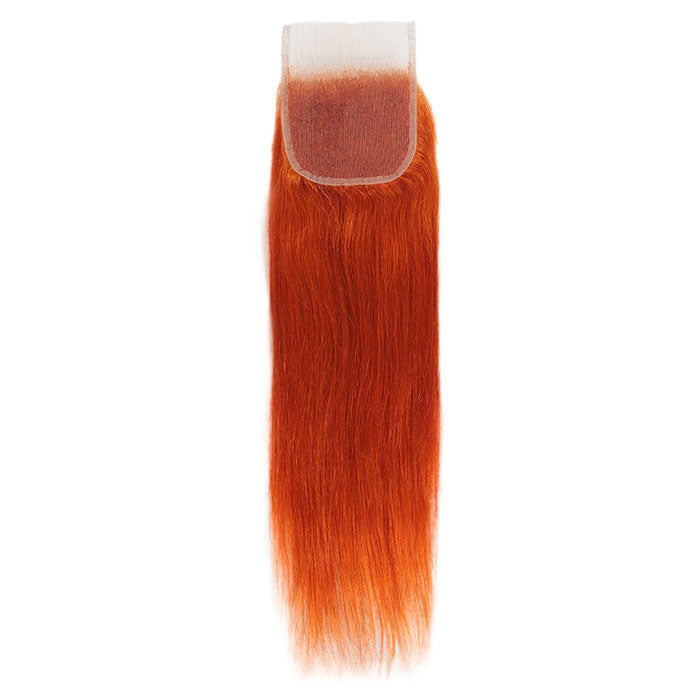 Emma Orange Ginger Color 4x4 Lace Closure Straight Human Hair