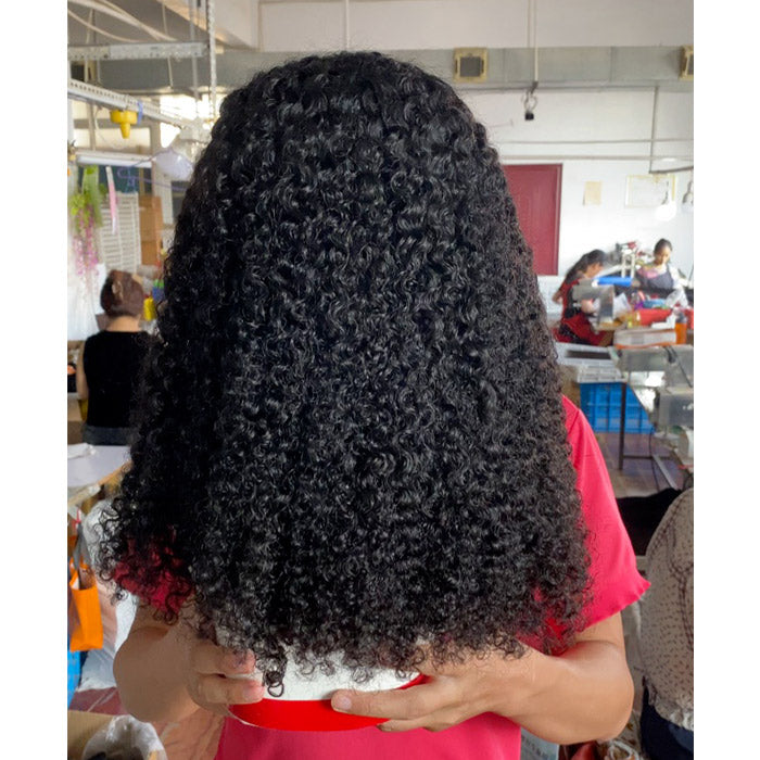 Emma SDD Jerry Curly 13x4 Lace Frontal Wig Human Hair Flash Sale