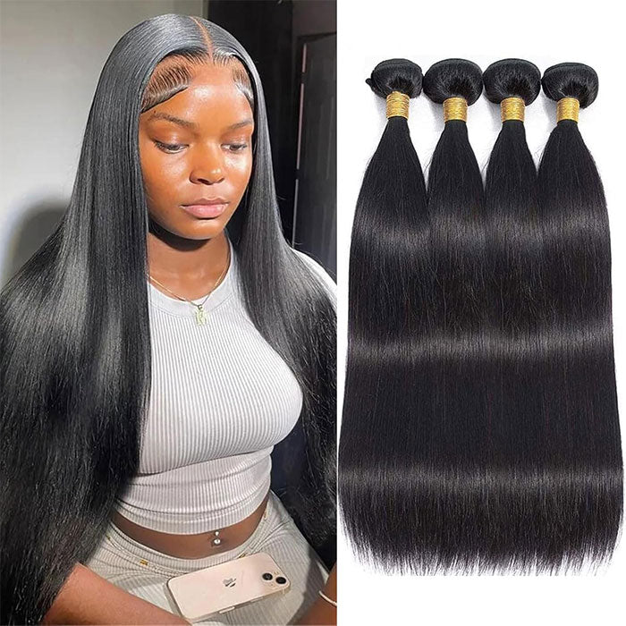 Emma Silky Straight 11A Virgin Human Hair Weave 4 Bundles Deals