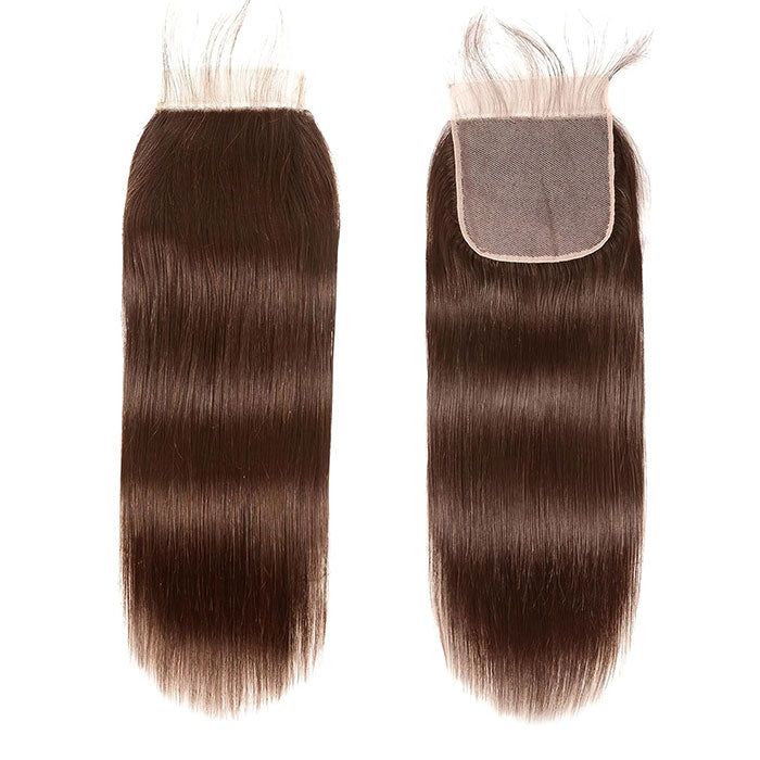 Emma Silky Straight 4x4 Lace Closure Brown Color Human Hair