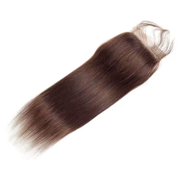 Emma Silky Straight 4x4 Lace Closure Brown Color Human Hair