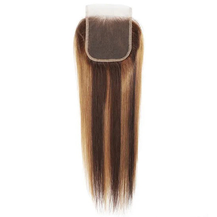 Emma Silky Straight Highlight 4x4 Lace Clsoure Pre Plucked Human Hair