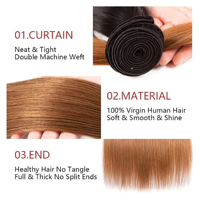 Emma Silky Straight Ombre Human Hair Weave 1 3 4 Bundles Deals Color T1B 30 Hair