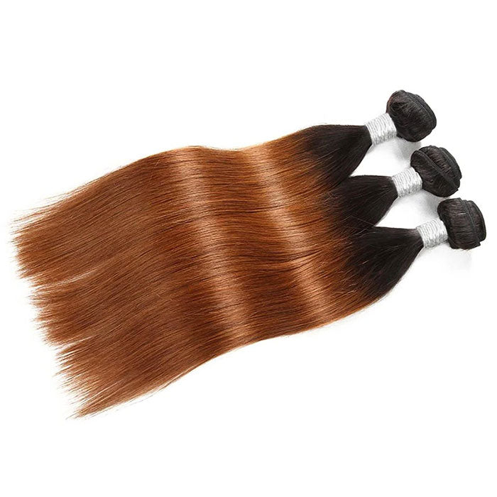 Emma Silky Straight Ombre Human Hair Weave 1 3 4 Bundles Deals Color T1B 30 Hair