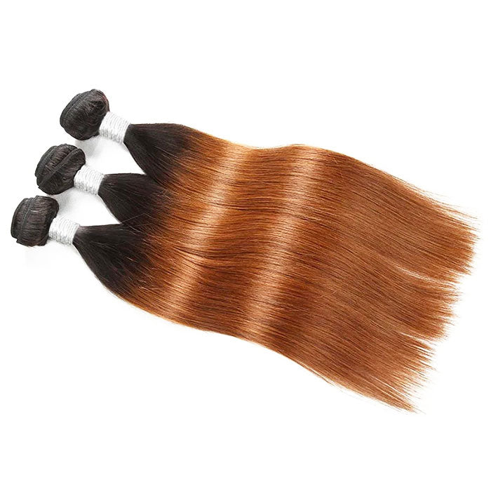 Emma Silky Straight Ombre Human Hair Weave 1 3 4 Bundles Deals Color T1B 30 Hair