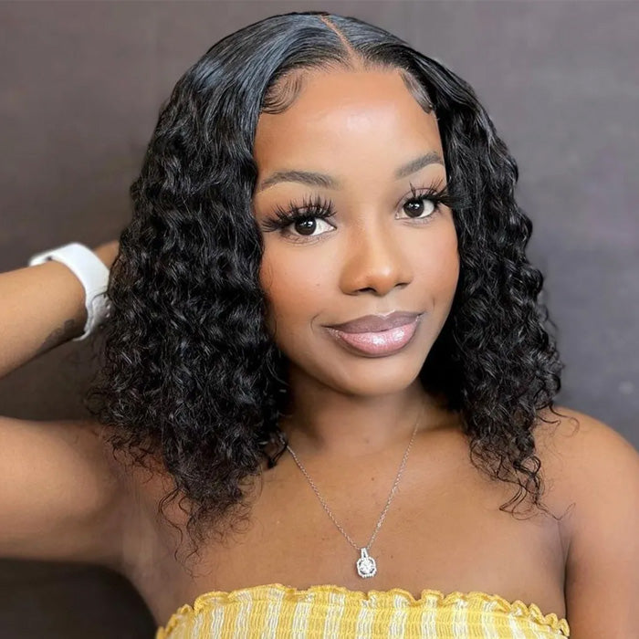 Emma Water Wave Short Bob 13x4 Lace Frontal Wig Wet and Wavy Human Hair