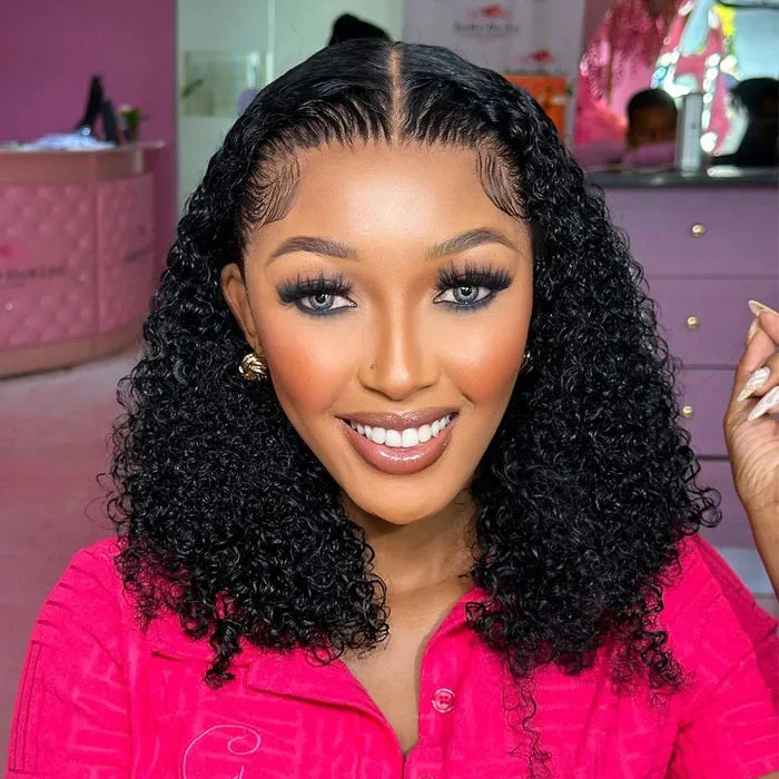Hot Combo | 13x4 Full Frontal Glueless Jerry Curly Wig + 13x4 Full Frontal Glueless Straight Bob Wig