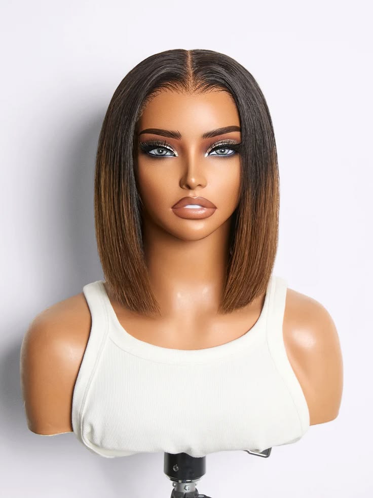 Emma Guleless Bone Straight Vietnam 5x5 SDD Hair Ombre Brown T1B/4 Color Wig