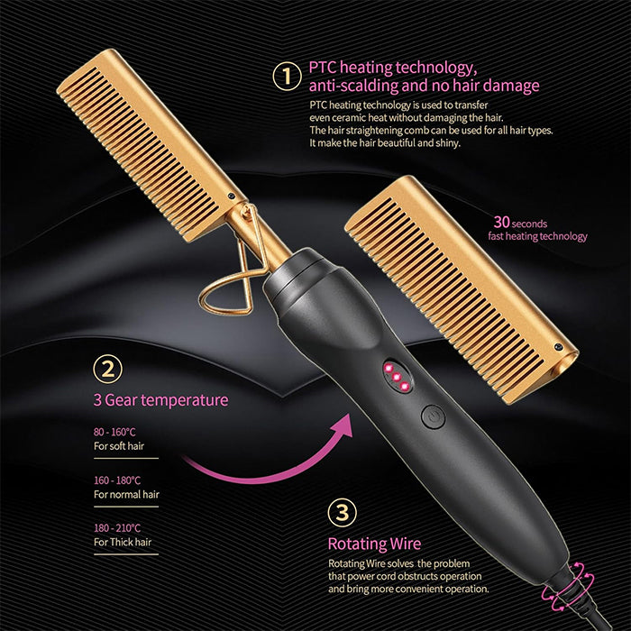 SA Only | Emma Electric Hot Comb Hair Straightener Comb