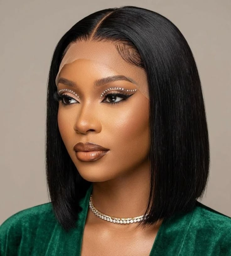 Emma Straight Human Hair 13X4 Bob Lace Frontal Wigs Natural Color