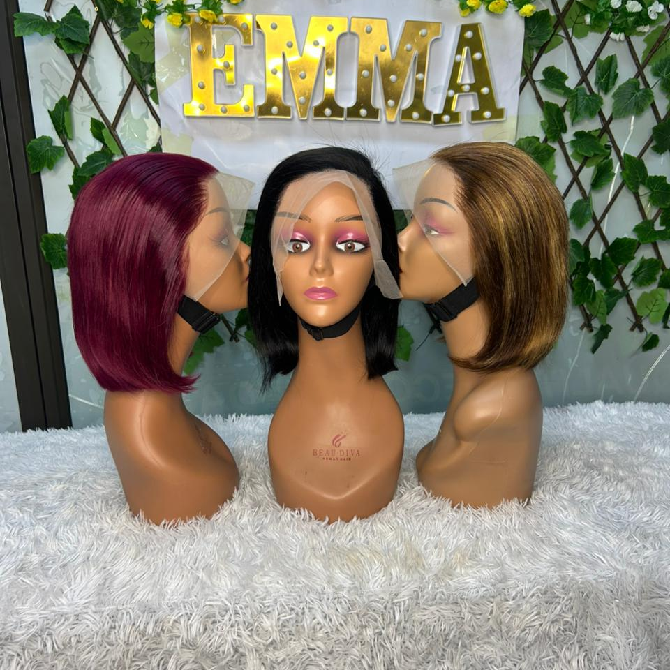 Emma Combo Sale 3 Wigs R1550 Double Drawn 8" Full Frontal Bob Wigs Human Hair