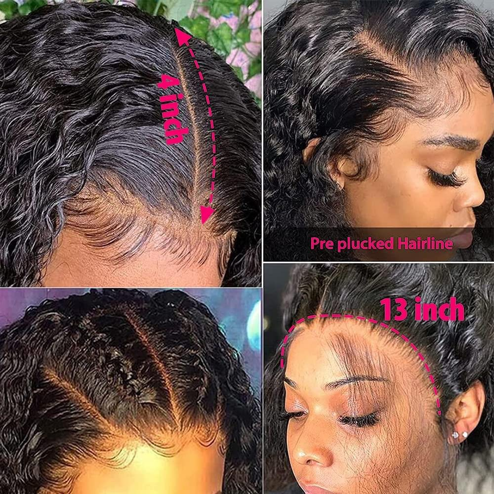 Combo Sale Water Wave 13x4 Frontal Wig and 8" Bob Wig Human Hair