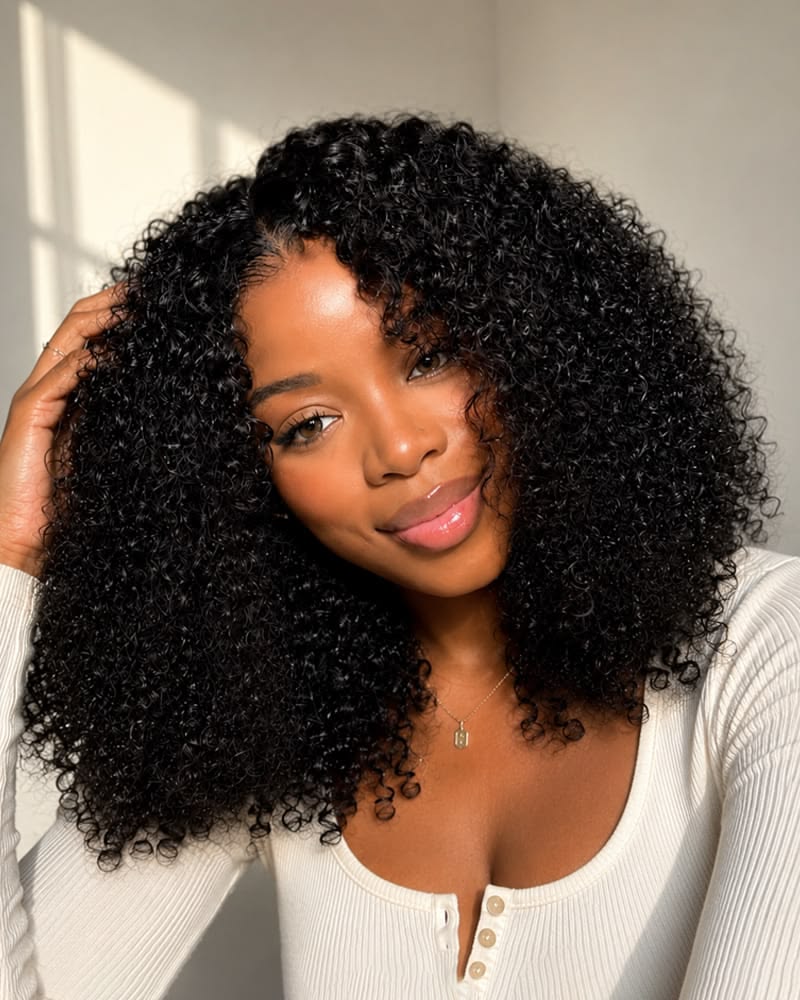 Emma Glueless Double Drawn Curly 13x4 Full Frontal Wig Human Hair SDD Curly Wig Pre Plucked