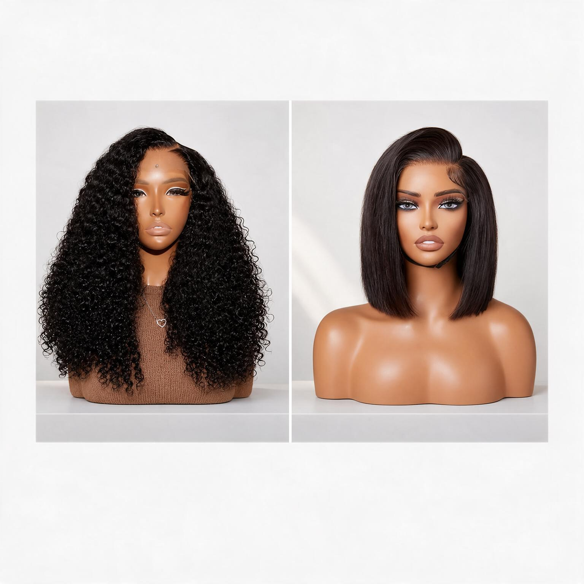 Hot Combo | 13x4 Full Frontal Glueless Jerry Curly Wig + 13x4 Full Frontal Glueless Straight Bob Wig