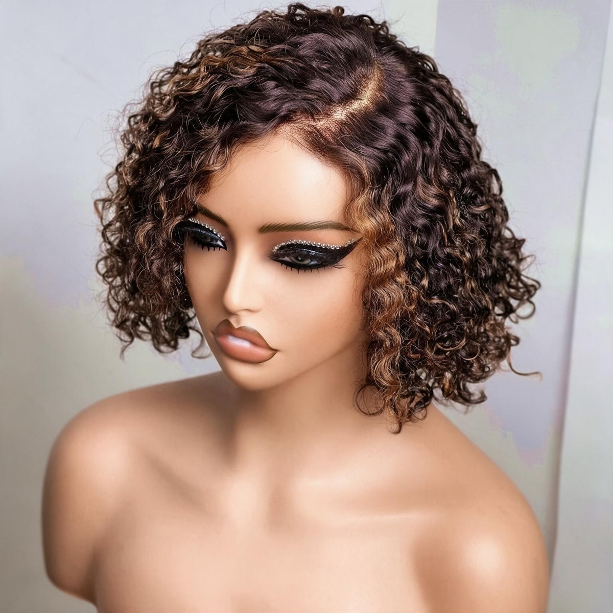 Hot Combo | Emma Glueless 13x4 Full Frontal Bob Wig + Brown Color Water Wave Wig With Human Hair
