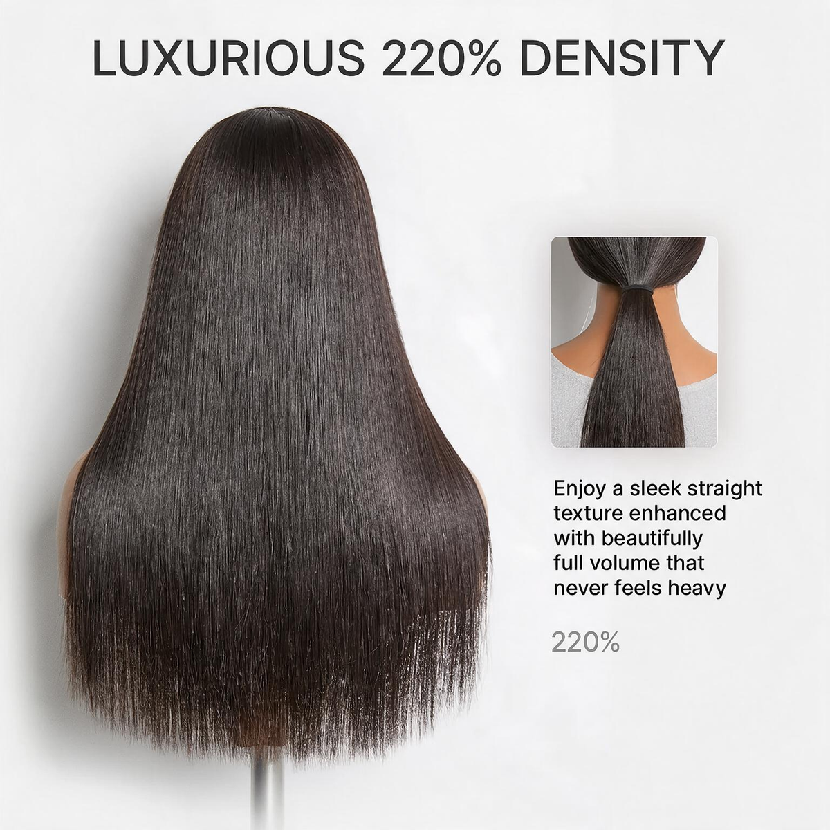 220% Density Luxury Custom 5X5 Straight Lace Closure Wig Double Drawn Virgin Human Hair HD Transparent Lace Wigs