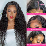 Water Wave Human Hair Wig 13x6 Lace Front Wigs Black Color