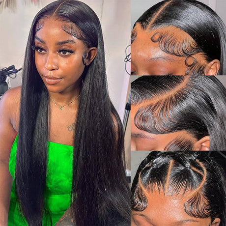 Emma 360 Lace Frontal Wig Pre Plucked Straight Virgin Human Hair
