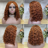 Emma 13x4 Frontal Jerry Curly Brown Color  Human Hair Wig