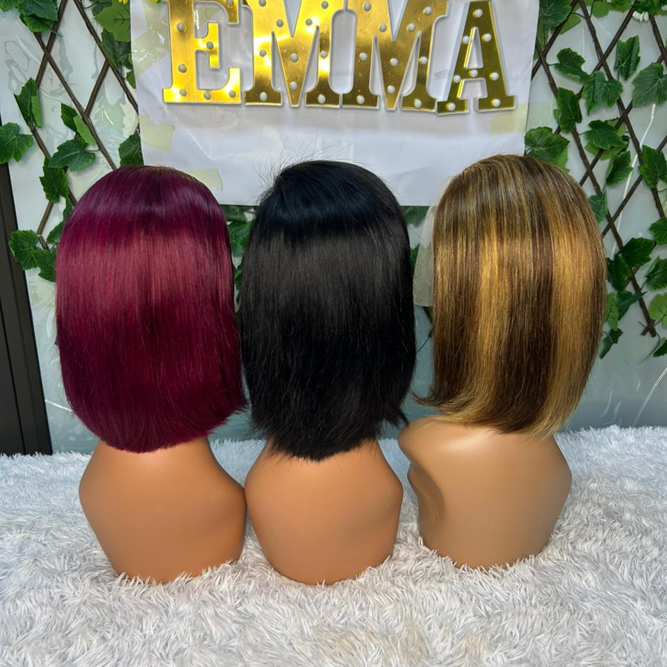 Emma Combo Sale 3 Wigs R1550 Double Drawn 8" Full Frontal Bob Wigs Human Hair