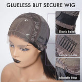 Emma Glueless 220% Density Bob 4x4 Lace Closure 12 Inch Double Drawn Black Color Human Hair