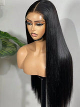 220% Density Luxury Custom 5X5 Straight Lace Closure Wig Double Drawn Virgin Human Hair HD Transparent Lace Wigs