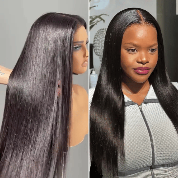 Emma Glueless Straight 13x4 Lace Frontal Wig Pre Plucked Glueless 5x5 Wig Virgin Human Hair