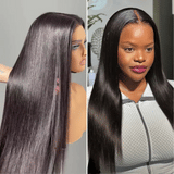 Emma Glueless Straight 13x4 Lace Frontal Wig Pre Plucked Glueless 5x5 Wig Virgin Human Hair