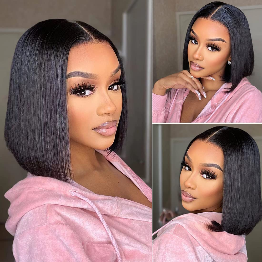 Emma Combo Sale 13x4 Lace Frontal Bob Wig Natural Color + Highlight Color