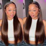 Hot Combo | 13x4 Full Frontal Glueless Brown Color Straight Wig + 5x5 Full Frontal Glueless Straight Bob Wig