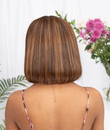 Emma  Glueless  double drawn 13x4 Lace Full Frontal bob Wig Pre Plucked Human Hair Piano Color