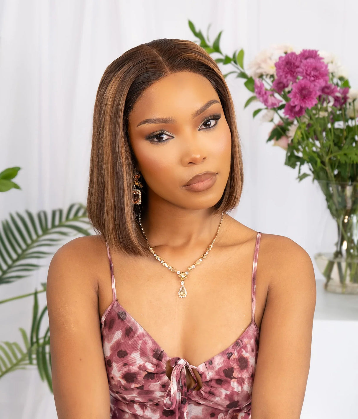 Emma  Glueless  double drawn 13x4 Lace Full Frontal bob Wig Pre Plucked Human Hair Piano Color